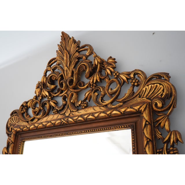 Monumental Large Gold Finish Ornate Frame Mirror For Sale - Image 4 of 13