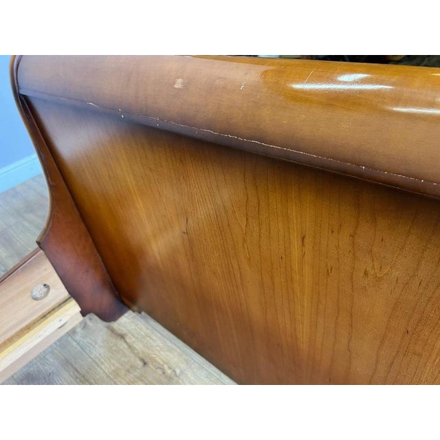 Vintage French Sleigh Double Bed Frame For Sale - Image 14 of 17