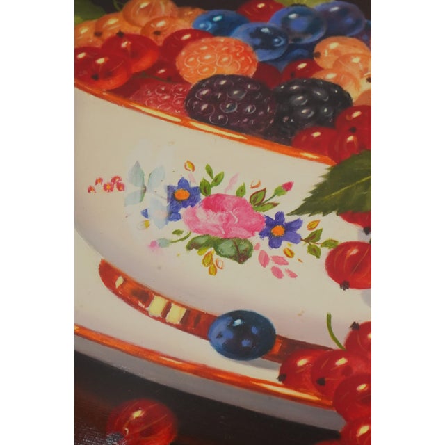p.devaud Les Petits Fruits Still Life Painting on Canvas - Signed For Sale - Image 4 of 10