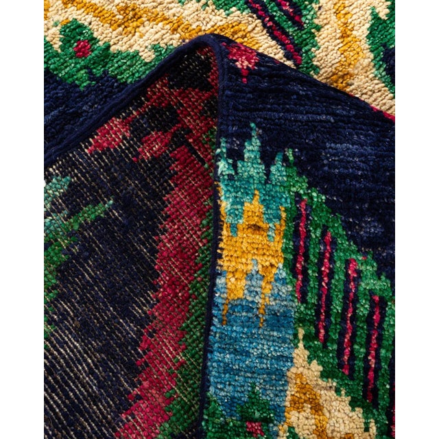 Modern Hand Knotted Area Rug, Blue - 5' 0" x 7' 10" For Sale In New York - Image 6 of 9