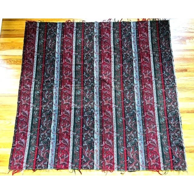Victorian Antique Victorian Striped Wool Paisley Shawl Textile Fabric Throw For Sale - Image 3 of 17