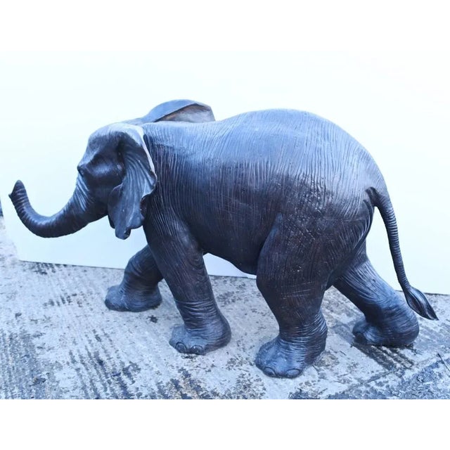 Large Bronze Elephant Garden Statue For Sale - Image 3 of 10