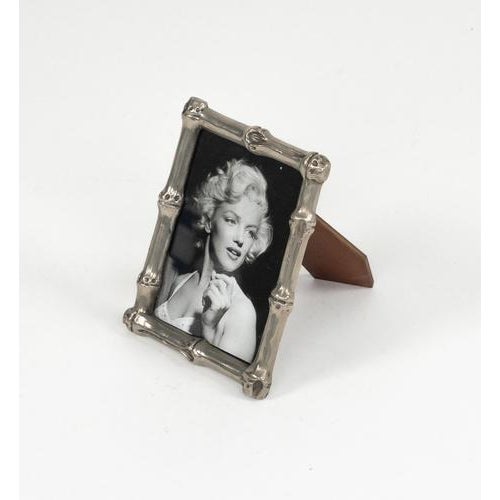 Mid-Century Modern Mid-Century Silvered Faux Bamboo Picture Frame from Maison Baguès, Italy, 1960s For Sale - Image 3 of 15