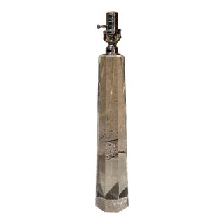Clear Crystal Obelisk Table Lamp Modern Contemporary For Sale