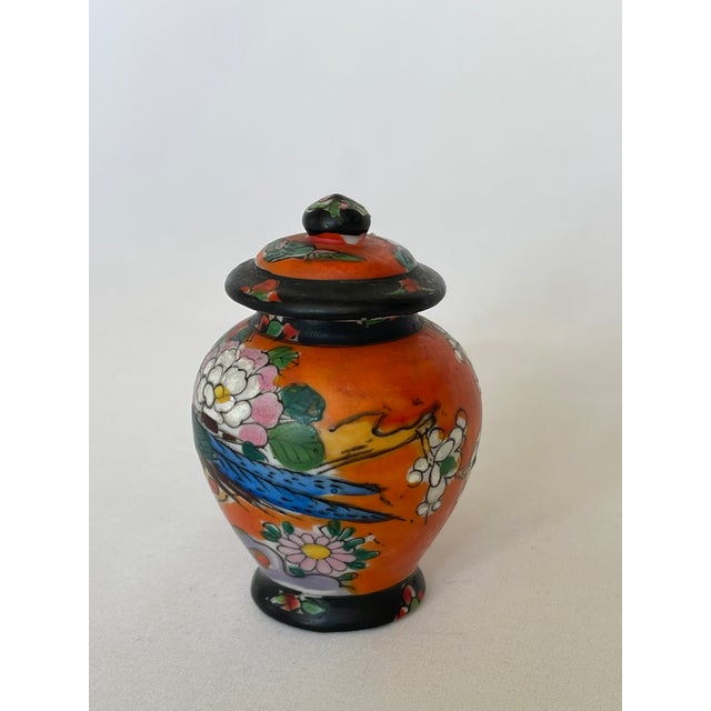 Ceramic Japanese Miniature Hand Painted Porcelain Ginger Jar For Sale - Image 7 of 11