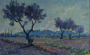 Joan Jubert Segon, Lavender Fields and Olive Trees, Primavera (Spring), 1970s, Oil on Canvas