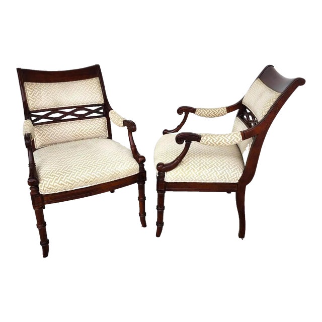Regency Mahogany Armchairs a Pair For Sale