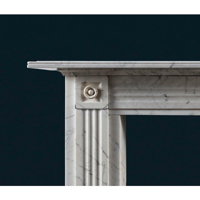 Stone Late Georgian Carrara Marble Fluted Fireplace For Sale - Image 7 of 8