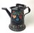 Large Antique Black Hand Painted Toleware Coffee Pot For Sale - Image 4 of 8