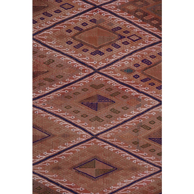 Light Pink 1960s Turkish Wool Pink Jajim Kilim Rug 5'5'' X 7'8'' For Sale - Image 8 of 10