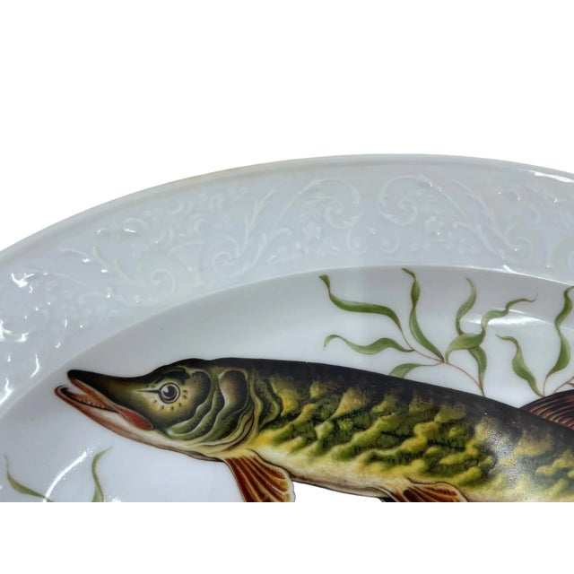Antique Pike Fish Limoges Made in France Platter For Sale - Image 9 of 12