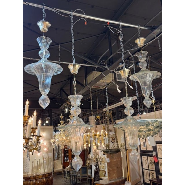 Early 21st Century Murano Glass Bell Shaped Lanterns For Sale - Image 5 of 5