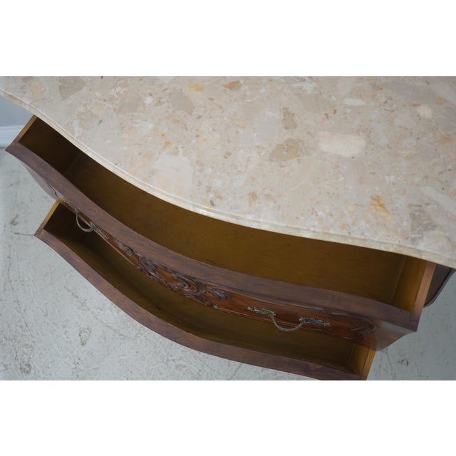 Italian 3 Drawer Continental Walnut Finish Commode For Sale - Image 4 of 18