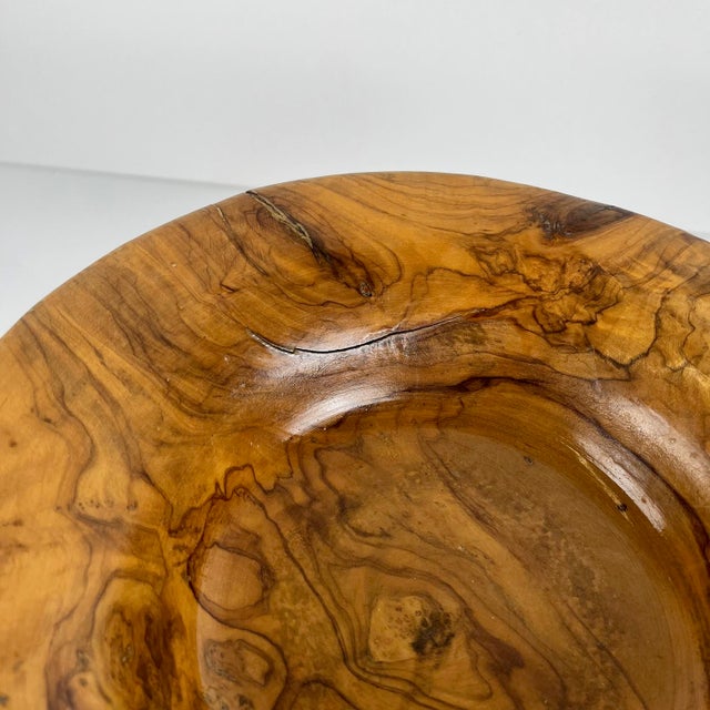 Fruit Bowl on a Single-Piece Base in Olive Wood, 1950s For Sale - Image 9 of 10