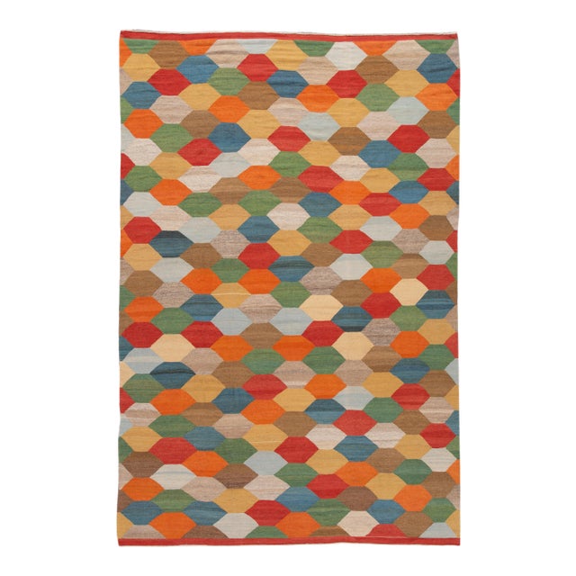21st Century Modern Kilim Wool Rug For Sale