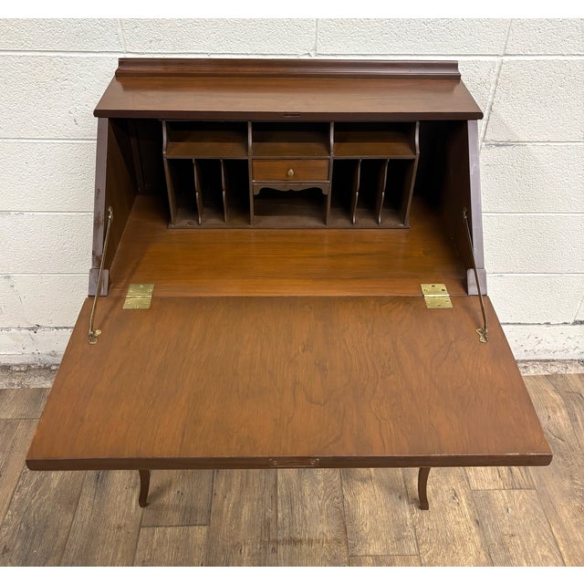 Antique French Louis XVI Style Secretary Slant Top Drop Front Petite Desk For Sale - Image 12 of 15