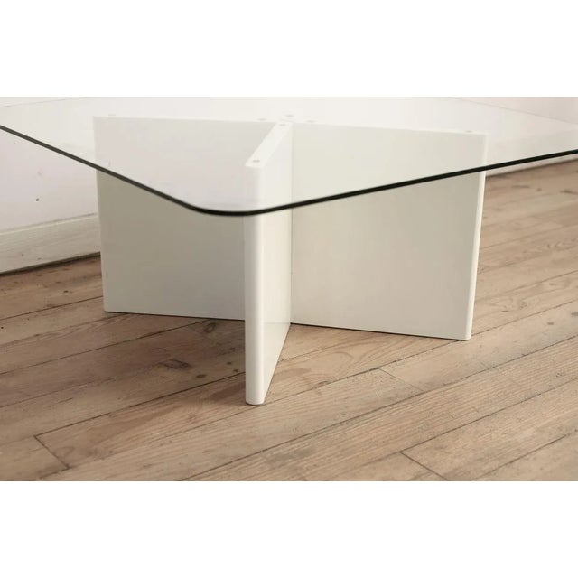 French Lacquered Wood & Glass Coffee Table, 1980s For Sale - Image 10 of 18