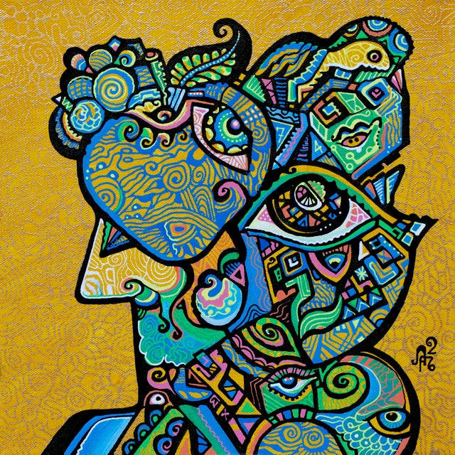 This is a one-of-a-kind original cubist painting by San Diego artist, Alexander Arshansky. Its dimensions are 12" x 12" x...