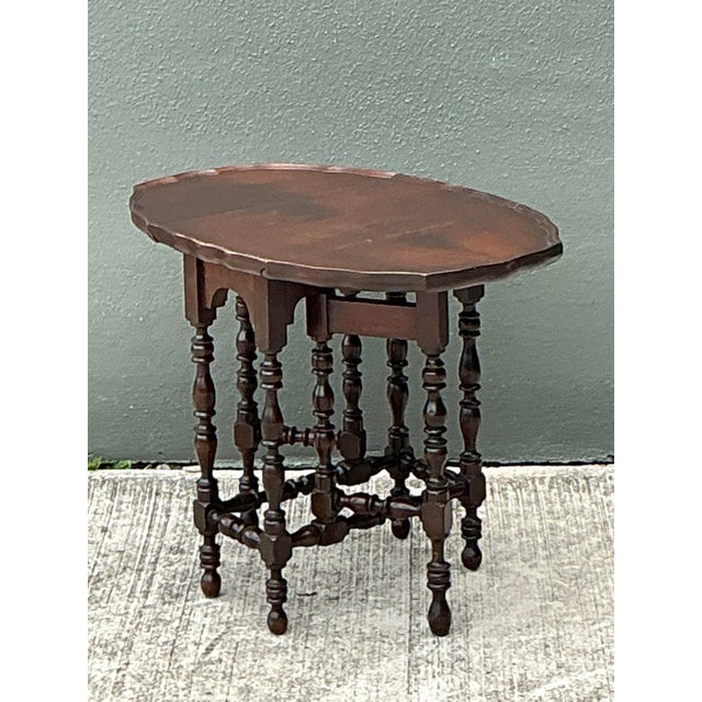 Coffee Vintage English Gate Leg Side Table For Sale - Image 8 of 12