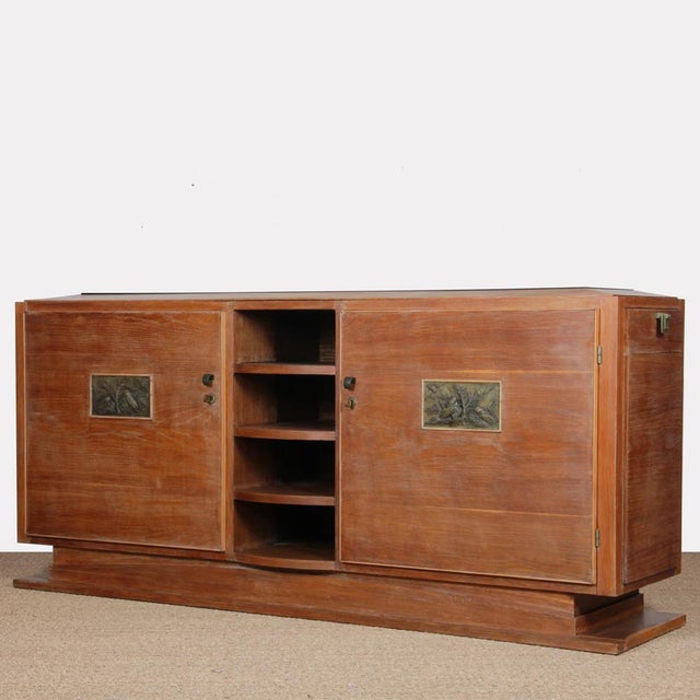 French Whitewashed Oak Sideboard, 1940s For Sale - Image 9 of 9