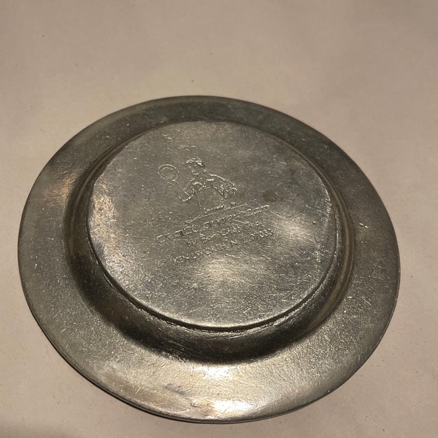 American Vintage Pewter Serving Plate For Sale - Image 3 of 3
