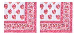 Tia Napkins, Pink & Orange - A Pair