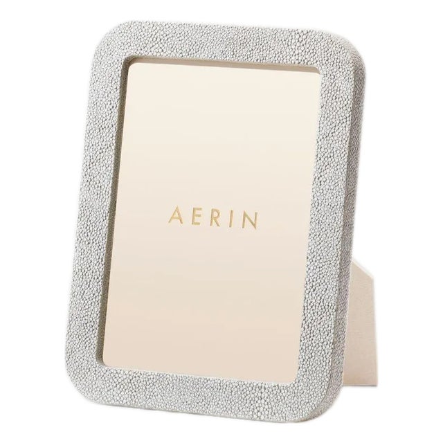 AERIN Modern Faux Shagreen Frame, Dove - 5" x 7" For Sale