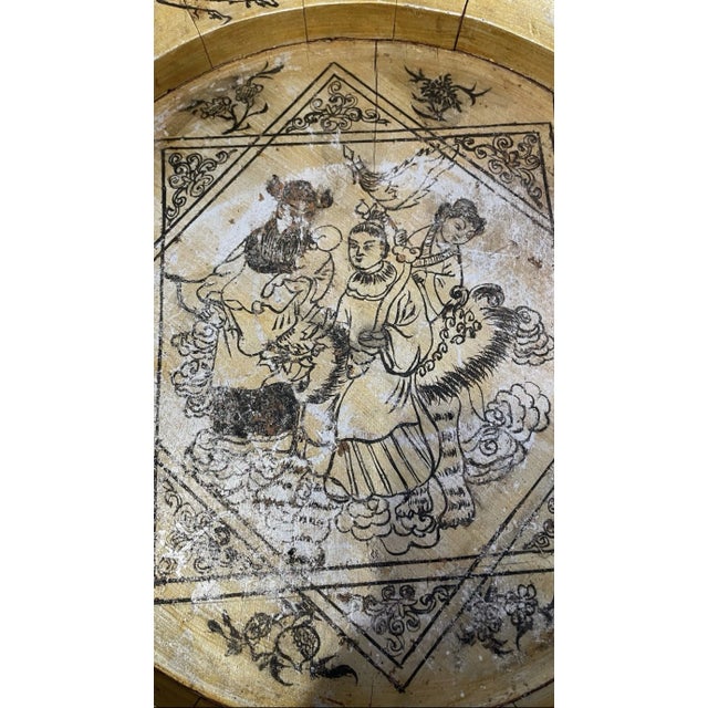 Vintage Large Maitland-Smith Style Republic of China Asian Motif Wooden Bowl For Sale In Chicago - Image 6 of 9