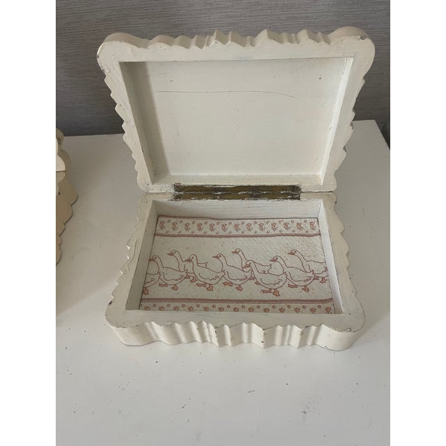 Serge Roche 2 Vintage Sege Roche Style Carved Wood Boxes For Sale - Image 4 of 5
