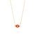 Contemporary Vivid Orange Enamel Evil Eye Pendant Gold & Diamond Necklace For Sale - Image 3 of 7