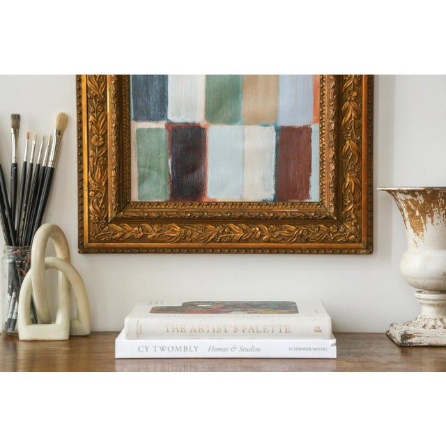 Original Framed Abstract Painting in Antique Gold Bronze Frame For Sale - Image 12 of 13