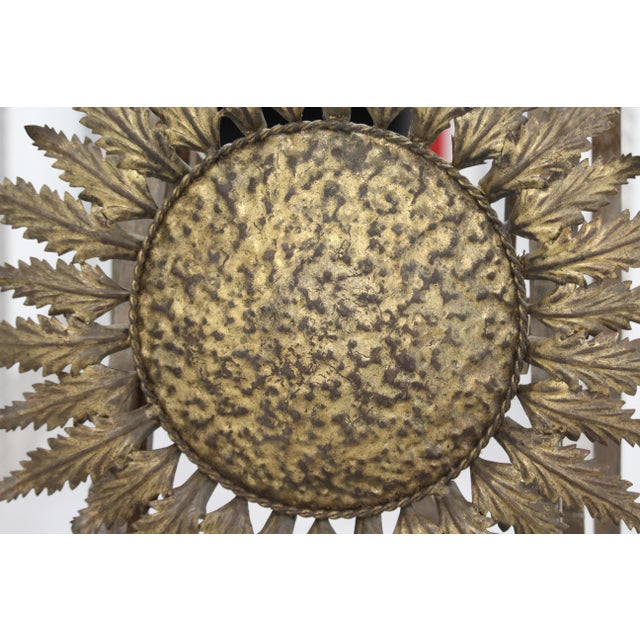 Gilt Sun Wall or Ceiling Light, France, 1950s For Sale - Image 16 of 18