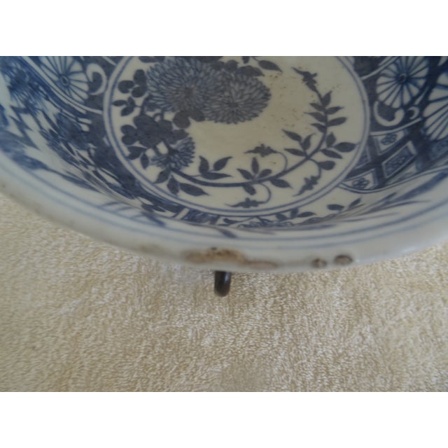 Antique Chinese Bowl on Carved Stand For Sale In Los Angeles - Image 6 of 8