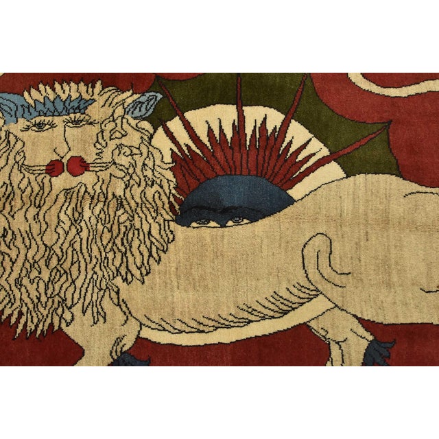 2000 - 2009 Yalameh Rug 3’4” X 5’2” Red Wool Vintage Traditional Hand-Knotted Carpet For Sale - Image 5 of 11