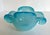 Glass Vintage Hand-Blown Aqua Opaline Art Glass Sculptural Bowl For Sale - Image 7 of 8
