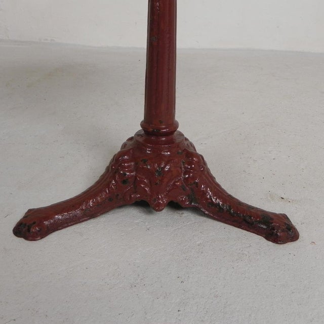 Bistro Table with Cast Iron Legs and Marble Top, 1920s For Sale - Image 15 of 18