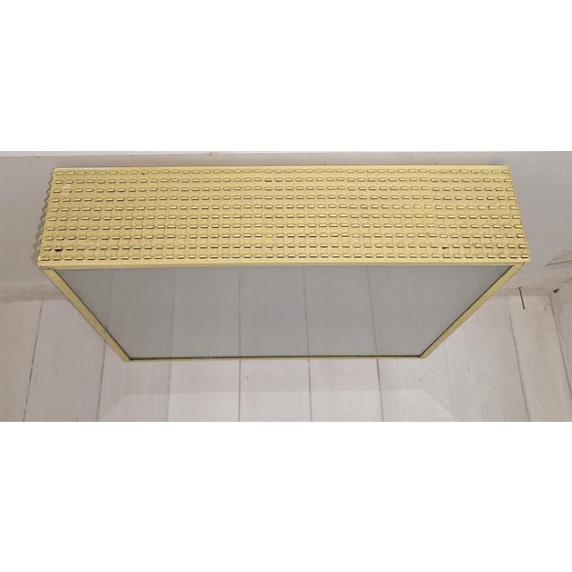 Mid-Century Minimalist Square Ceiling Light with Yellow Metal Housing and Frosted Glass Panel, 1960s For Sale - Image 6 of 12