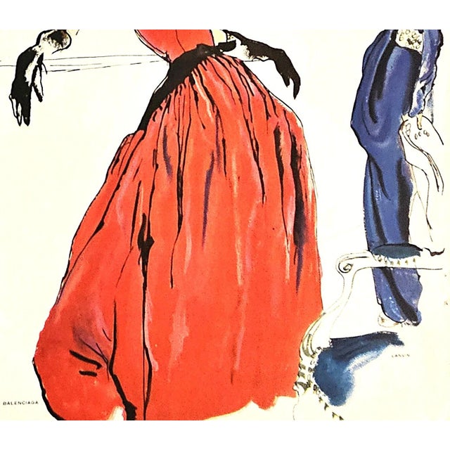 Mid-Century Modern 1939 French Fashion Print-Balenciaga, Lanvin For Sale - Image 3 of 5