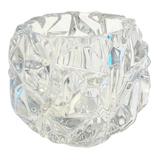 Contemporary Tiffany & Co. Rock Cut Crystal Votive Candleholder For Sale