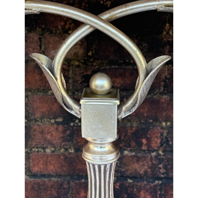 2010s Palm Beach Regency Silver Leaf Floriane Table Lamps by Turtle and Crane - A Pair For Sale In Mobile - Image 6 of 11