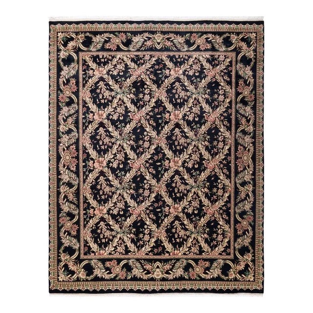 Black Mogul, One-of-a-Kind Hand-Knotted Area Rug in Black, 8' 2" x 10' 3" For Sale - Image 8 of 8