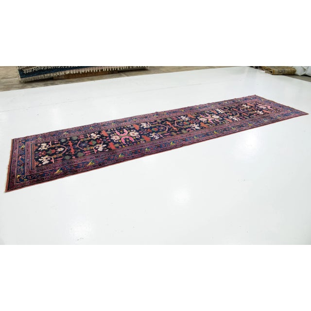 Persian Multicolor Allover Antique Malayer Wool Runner Handmade From the 1900s For Sale - Image 3 of 11