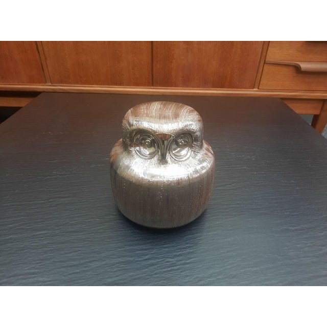 Silver Ceramic Owl by Aldo Londi for Bitossi, Italy, 1970s For Sale - Image 12 of 12