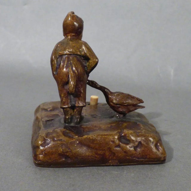 Antique Austrian Bronze Table Bell from Wiener Bronze For Sale - Image 5 of 7