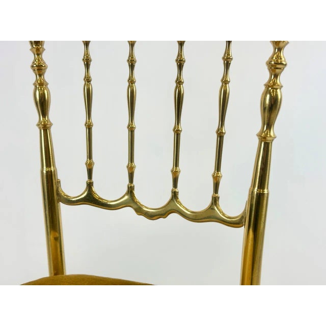 Mid-Century Brass Chiavarine Chair attributed to Giuseppe Gaetano Descalzi for Chiavari, 1960s For Sale - Image 4 of 13
