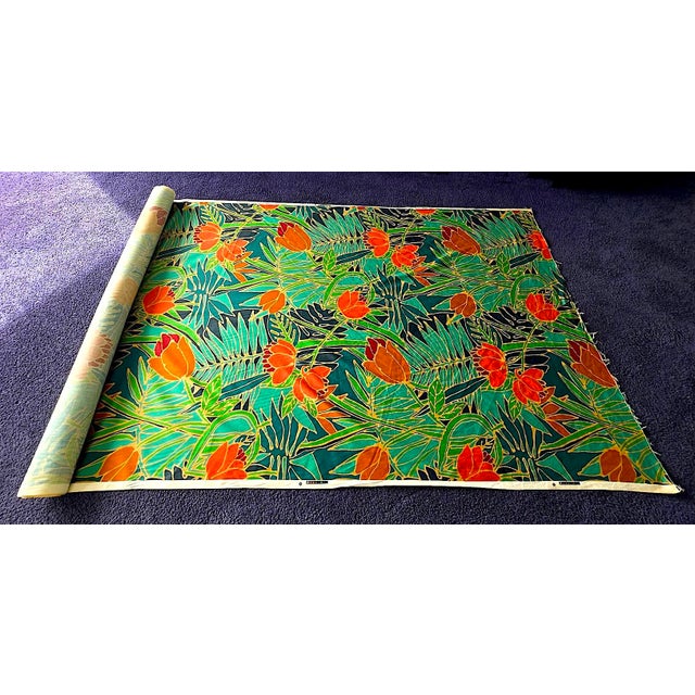Brunschwig & Fils 1980s Tropical Jungle Batik Motif Cotton Fabric, 23 Plus Yards For Sale - Image 4 of 17