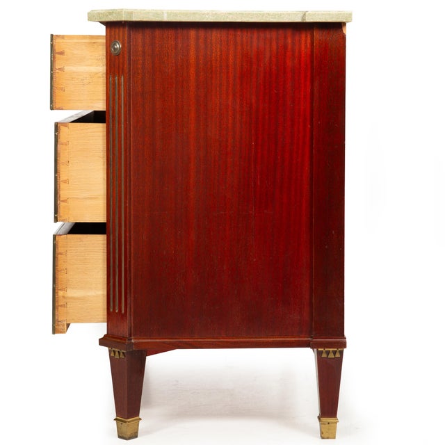 Swedish Gustavian Style Antique Mahogany Chest of Drawers Commode For Sale - Image 4 of 18