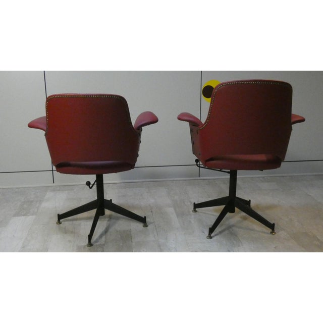 1960s Vintage Vinyl Swivel Chairs, 1960s, Set of 2 For Sale - Image 5 of 15