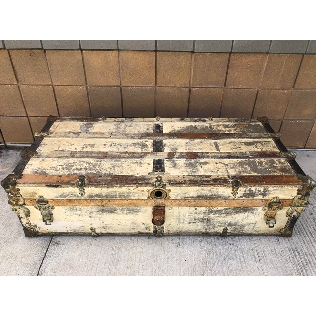 Antique C a Taylor Trunk Works Steamer Trunk For Sale - Image 13 of 15