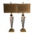 Alexander John Crystal Lamps With Gold Linen Shades - a Pair For Sale